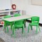 Emma and Oliver 23.625"W x 47.25"L Rectangular Plastic Height Adjustable Activity Table Set with 4 Chairs